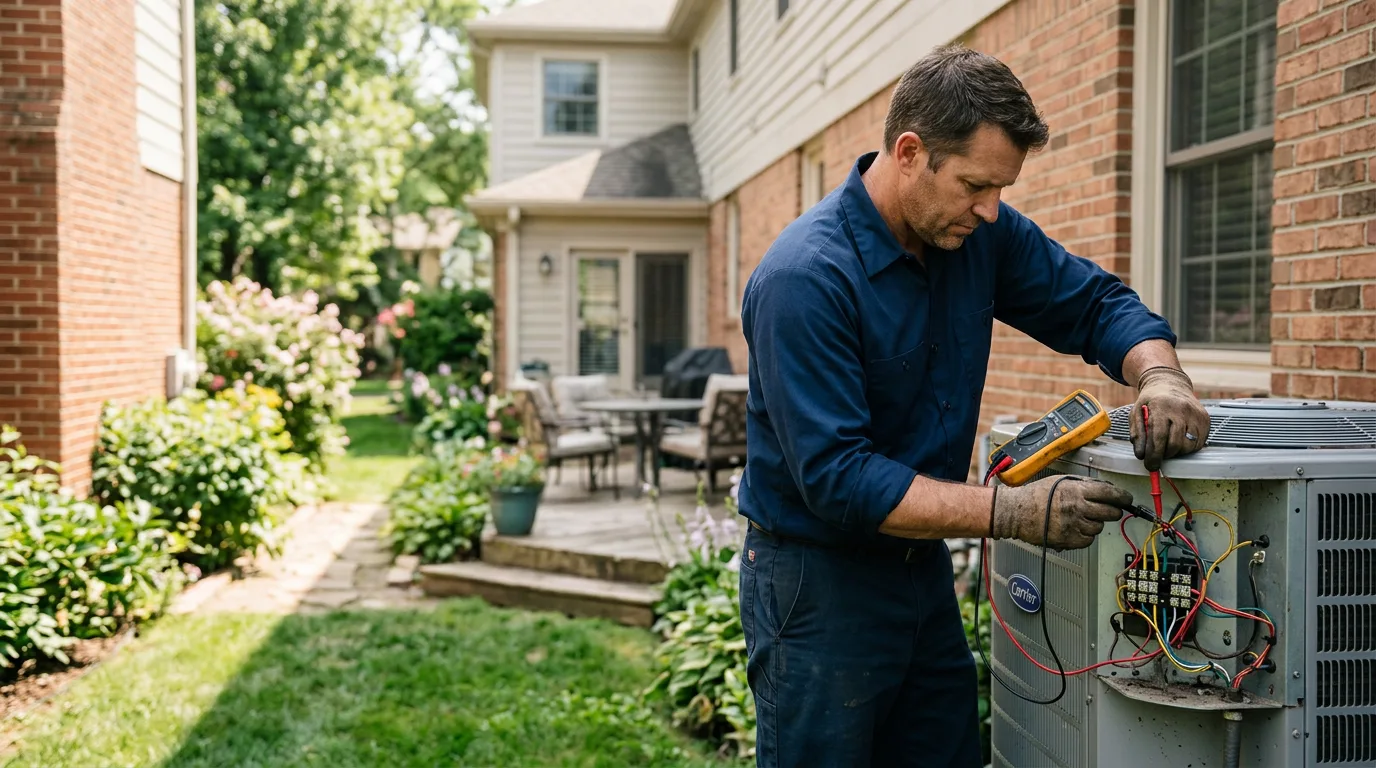 HVAC technician working near Blooming Grove, TX